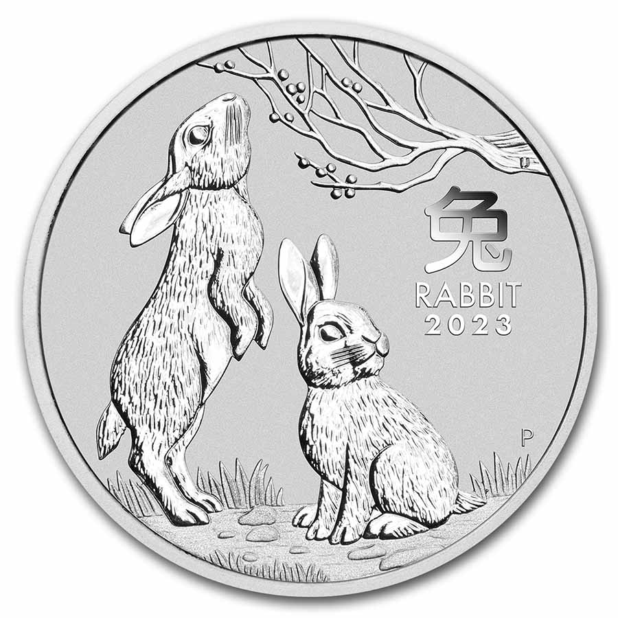2023 AUS 2 oz Silver Lunar Rabbit MS-70 PCGS (FS, Red Label